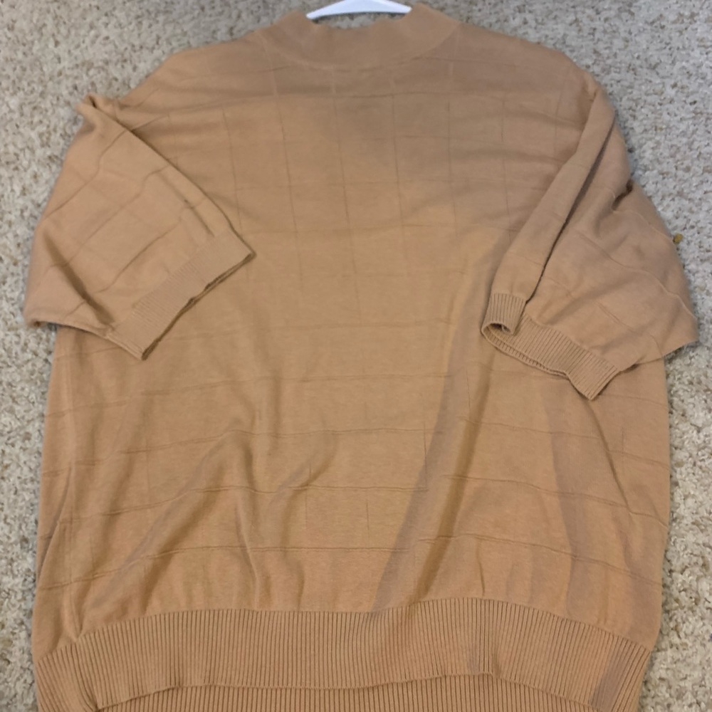 tan sweater